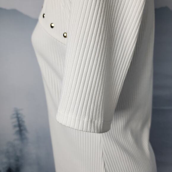 I.N.C. International Concepts Ribbed Studded Cutout Top | Women's Large - Picture 7 of 14